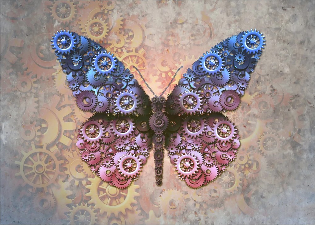 Obraz - Steampunk motýľ (70x50 cm)