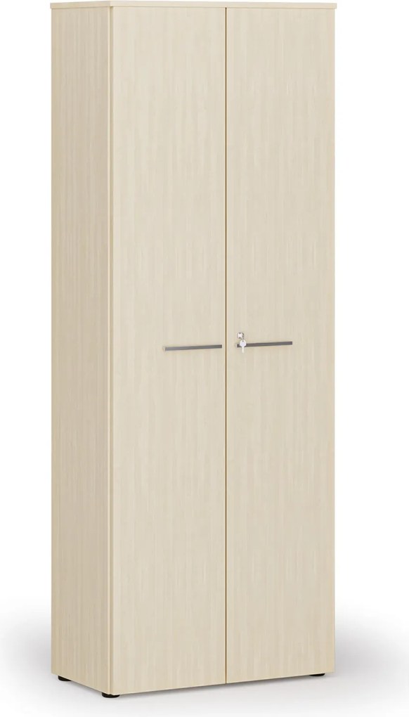 Kancelárska skriňa s dverami PRIMO WOOD, 800 x 420 x 2128 mm, breza
