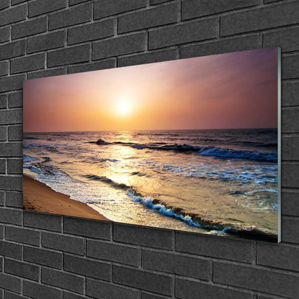 Skleneny obraz More pláž slnko krajina 125x50 cm