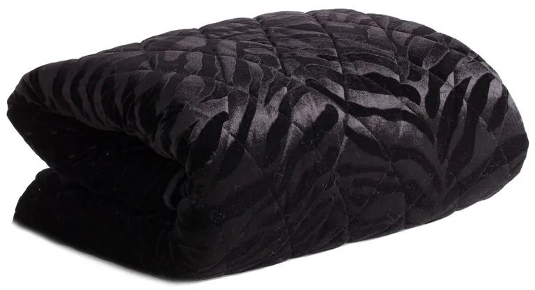 Dekorstudio Zamatový prehoz na posteľ KRISTIN3 v čiernej farbe Rozmer prehozu (šírka x dĺžka): 220x240cm