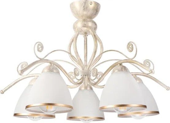 Brilagi - LED prisadený luster ANTICO 5xE27/60W/230V 3000K biela patina