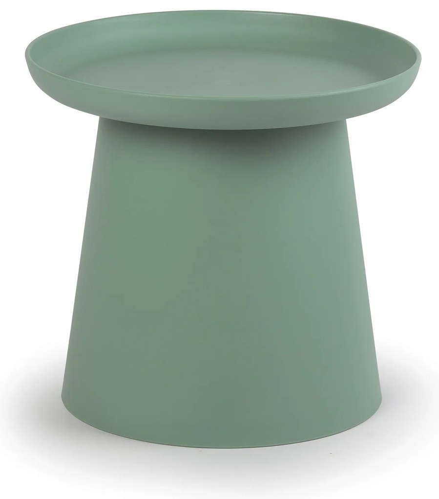 Plastový kávový stolík FUNGO, priemer 50 cm, zelený
