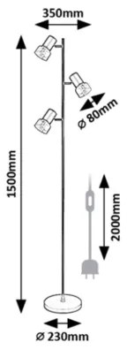 Rabalux 74279 - Stojacia lampa HATICE 3xE14/15W/230V