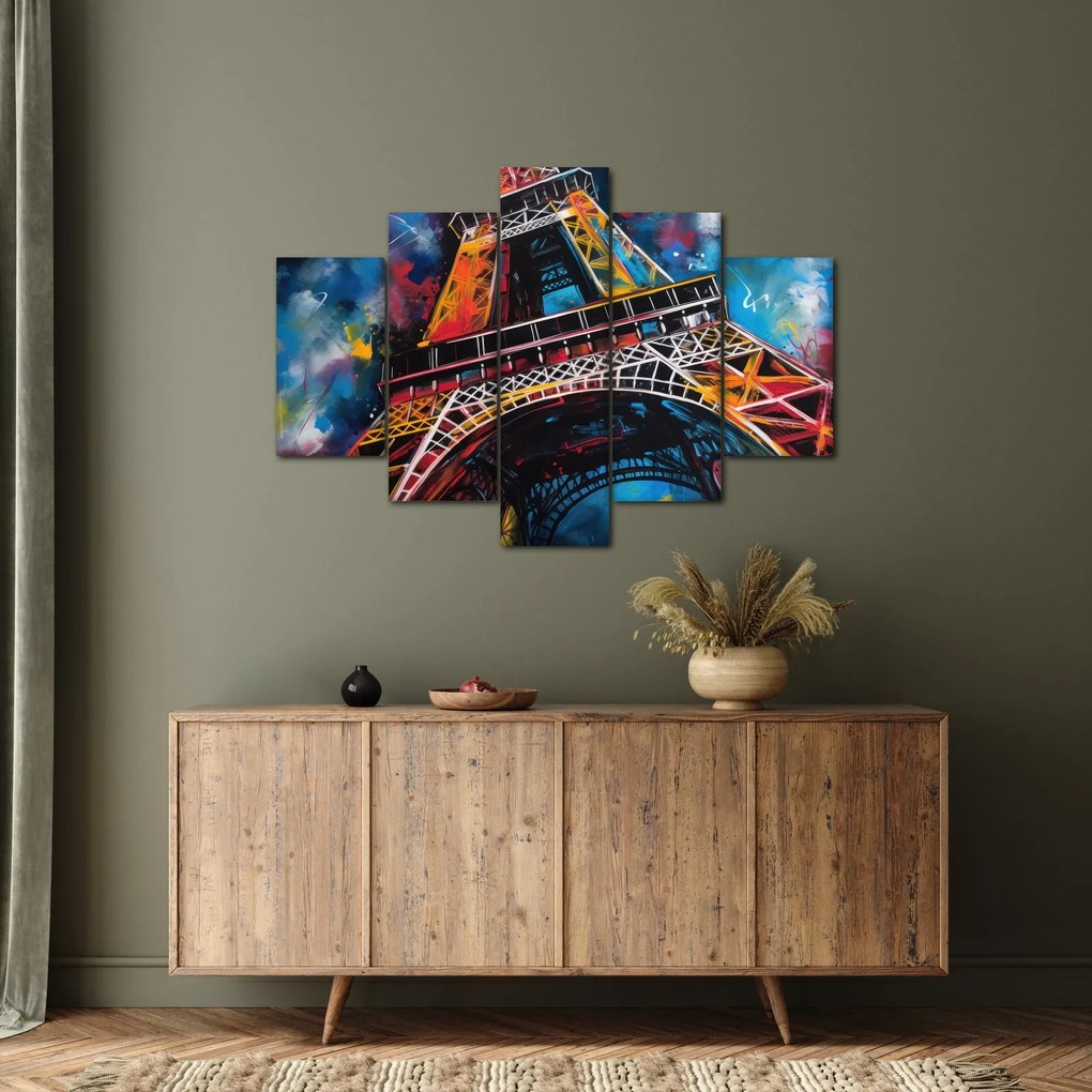 Obraz - Maľba Eiffelovej veže II. (150x105 cm)