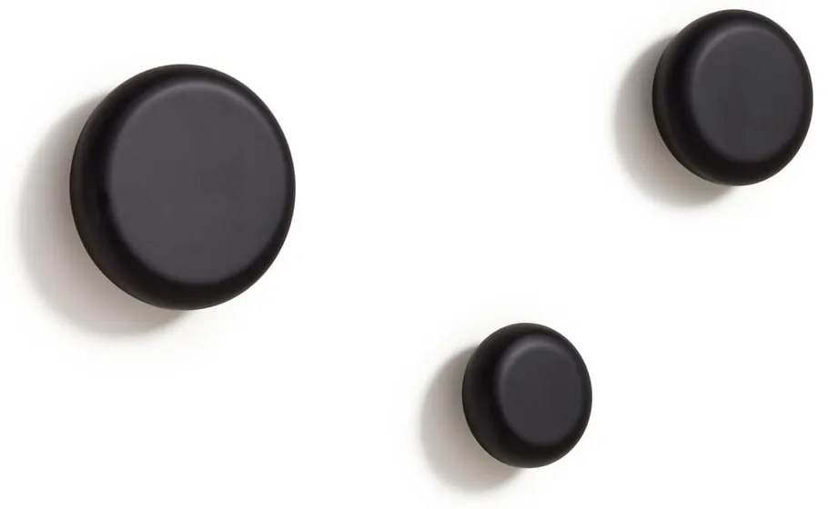 Čierne nástenné drevené háčiky v súprave 3 ks Nadue – Kave Home