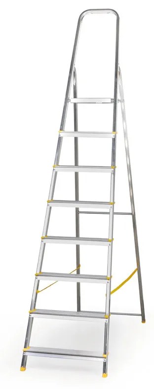 Jednostranné hliníkové schodíky ALVE EUROSTYL, 1x8 stupňov, 1,62 m