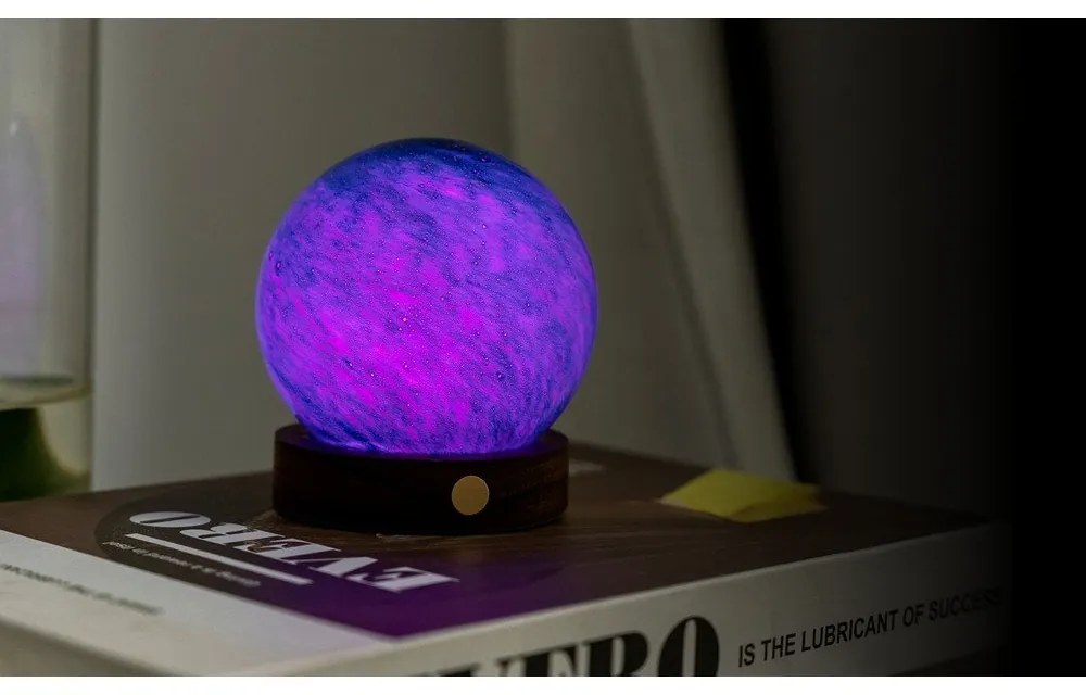 Tmavo prírodná svetelná dekorácia na USB ø 8 cm Galaxy Breeze – Gingko