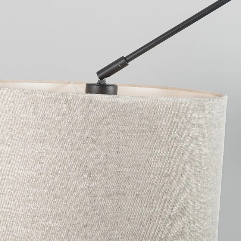 Závesné svietidlo čierne s tienidlom 35 cm svetlosivá nastaviteľné - Blitz