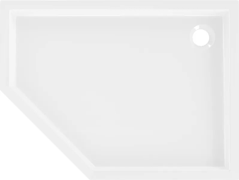 Mexen Flow+, päťuholníková sprchová vanička, pravá, 100 x 80 cm, biela lesklá, 46P108010RH