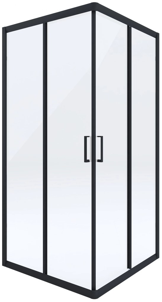 Deante - Štvorcový kút FUNKIA 90x90x185 cm, čierny profil-sklo číre, KYC N41K