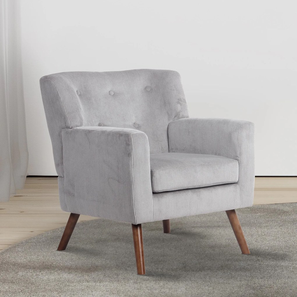 Kreslo Kioni látka cord - sivá