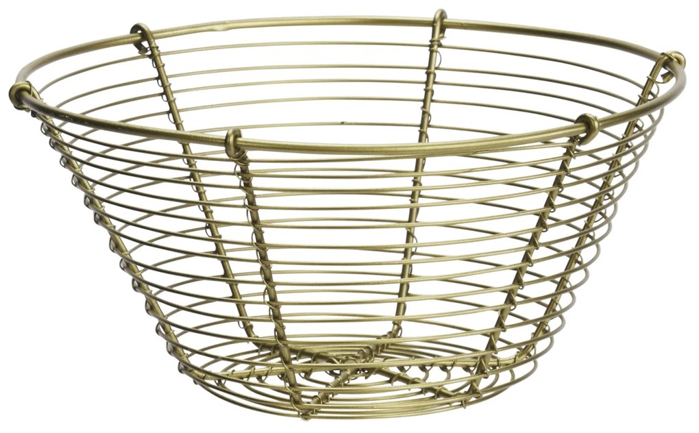MADAM STOLTZ Drôtený košík Antique Brass Ø 19,5 cm