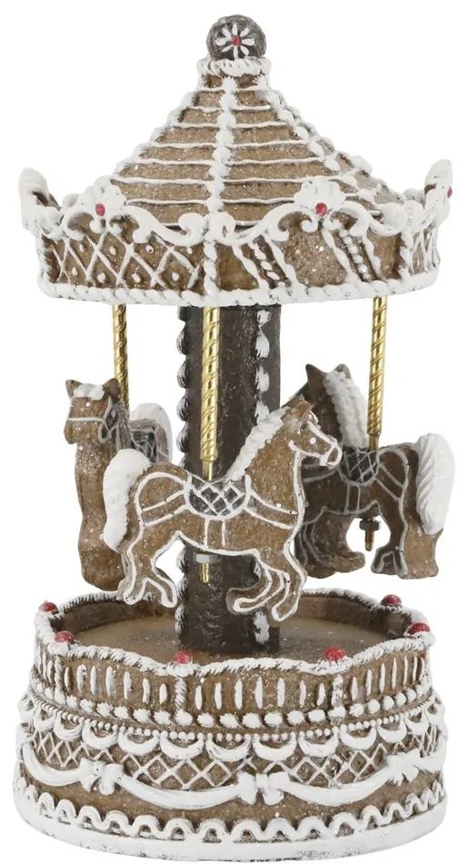 Perníková hracia skrinka kolotoč s koníkmi Noël - Ø 11,5*21,5 cm