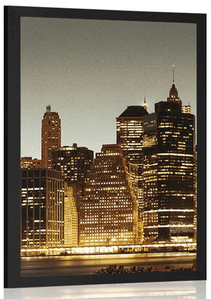 Plagát nočný New York - 60x90 white