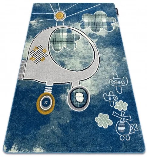 Detský kusový koberec Petit Helicopter blue, 120x170, modrá, detská izba, Dywany Łuszczów