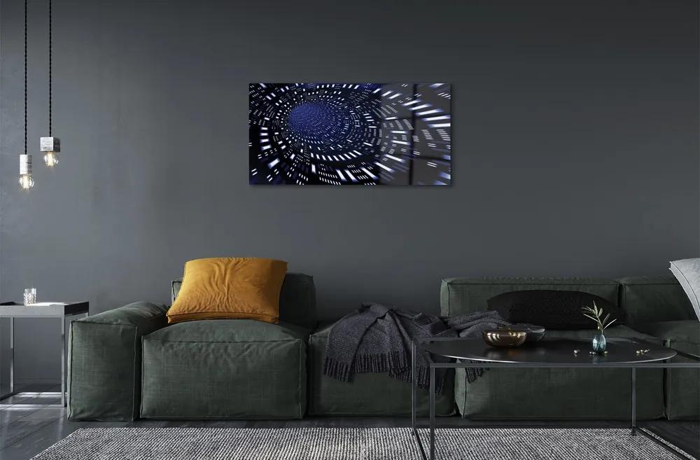 Sklenený obraz Blue 3d tunel 100x50 cm