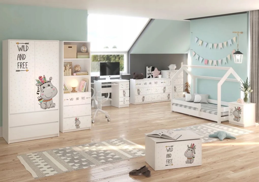 Detská domčeková posteľ LITTLE HOUSE - biela - 180x80 cm