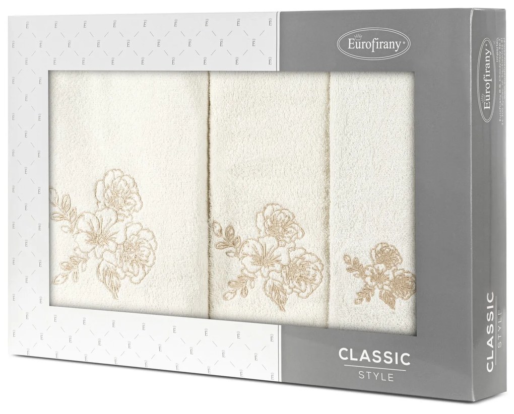 FROTÉ UTERÁK MELANI SADA 1KS 30X50 CM, 1KS 50X90 CM, 1KS 70X140 CM KRÉMOVÁ