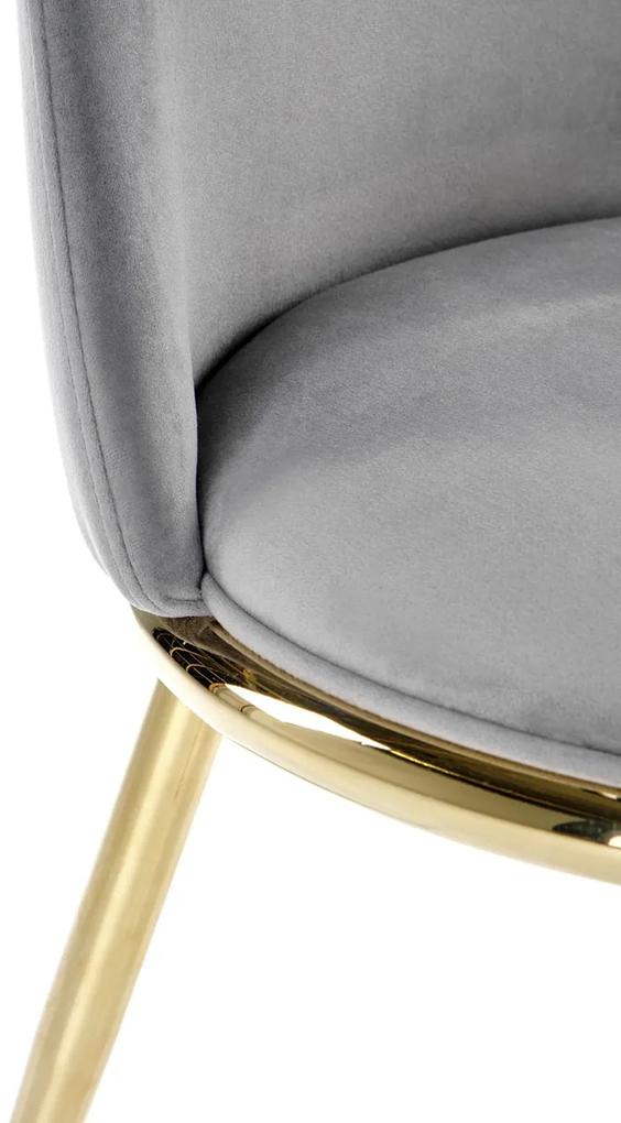 Jedálenská stolička K460 - sivá / zlatá