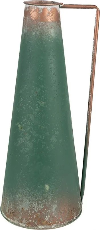 Zelený antik plechový dekoračný džbán - 14*12*31 cm