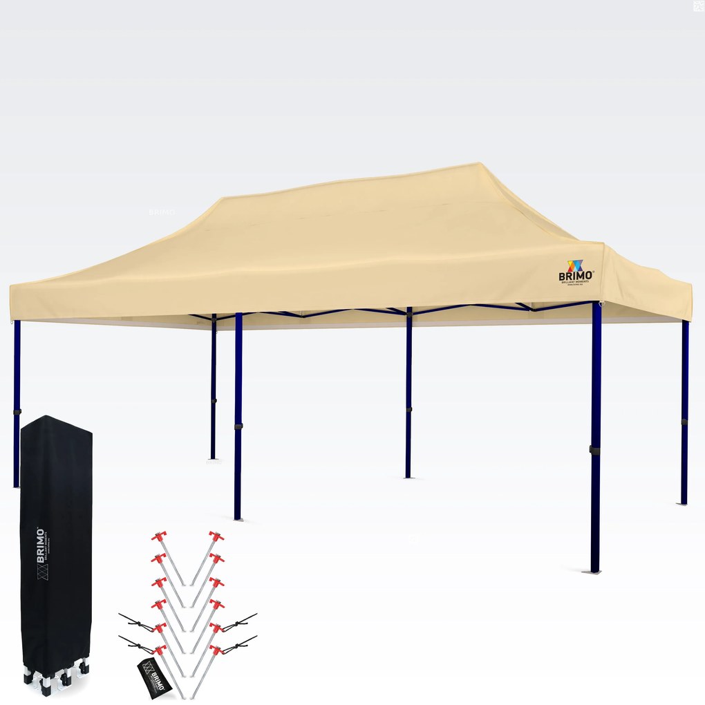 BRIMO Nepremokavý Párty Stan 3x6 m – Bezstarostná Oslava pod 16,5 m² Strechou - bez 3 stien - Béžová 28
