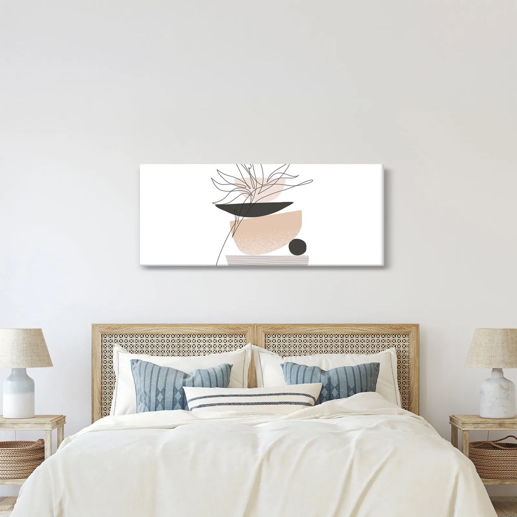 Obraz - Line art kvety N⁰1 (120x50 cm)