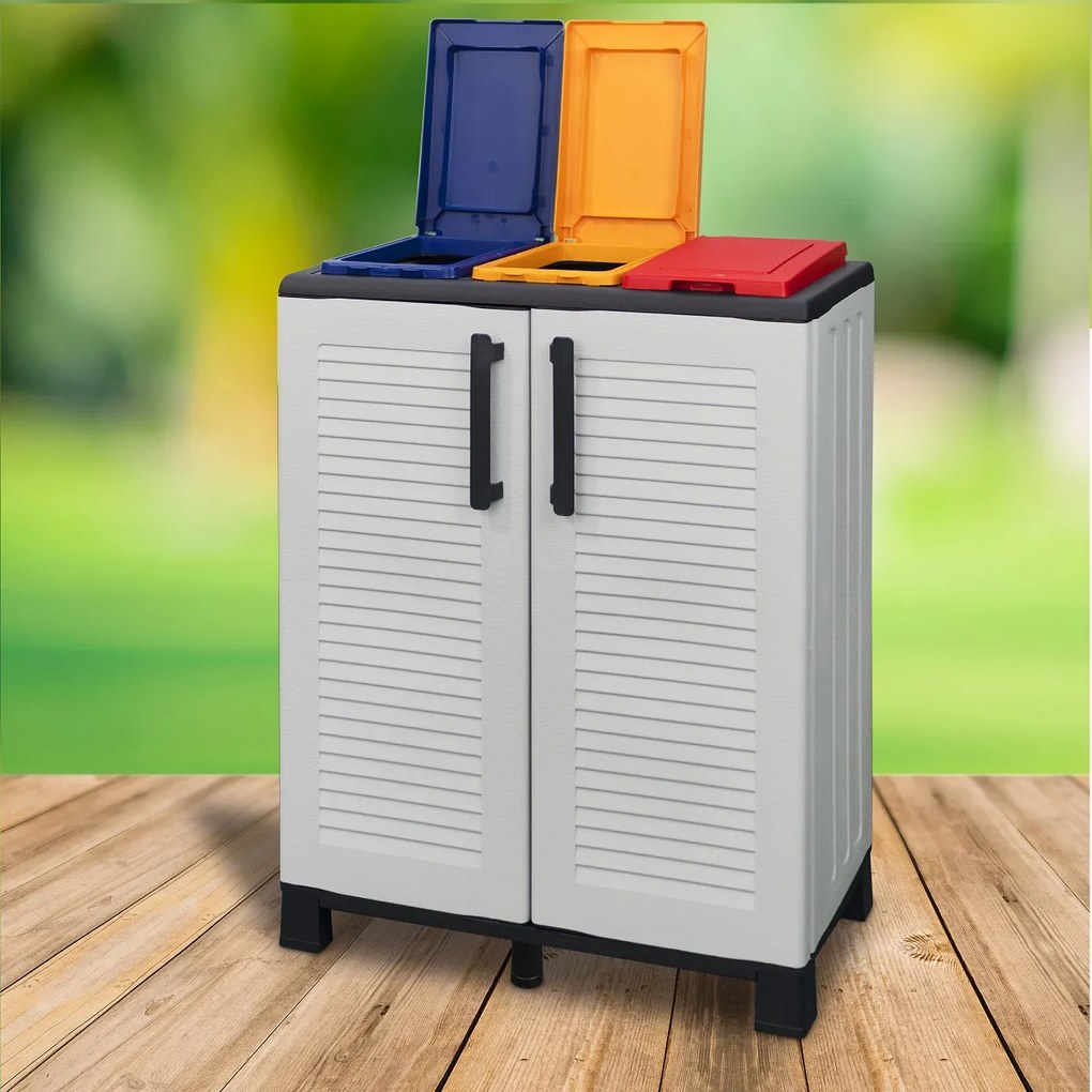 ARTPLAST Skriňa na triedený odpad Linea Family 2dv/3víka-farebná