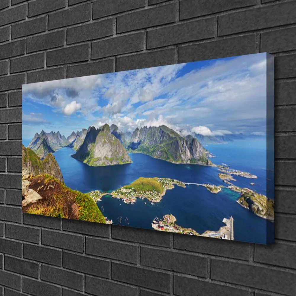 Obraz Canvas Hory more záliv krajina 120x60 cm