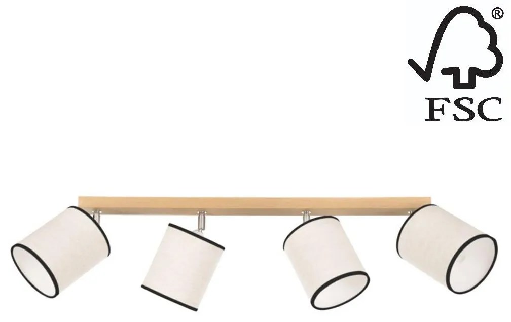 Spot-Light 66791474 - Stropné bodové svietidlo BOHO 4xE27/25W/230V dub SP1011