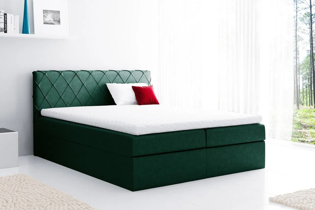 Manželská posteľ 200cm Nova (tmavozelená)