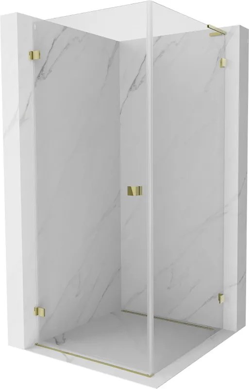Mexen Lunar-B L, 1-krídlový sprchový kút, ľavý, 100 x 100 cm, 8mm číre sklo, zlatý lesklý profil, 832L-100-100-50-00-L