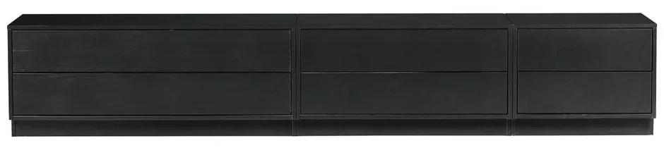 Čierny modulárny TV stolík z borovicového dreva 75x40 cm Finca – WOOOD