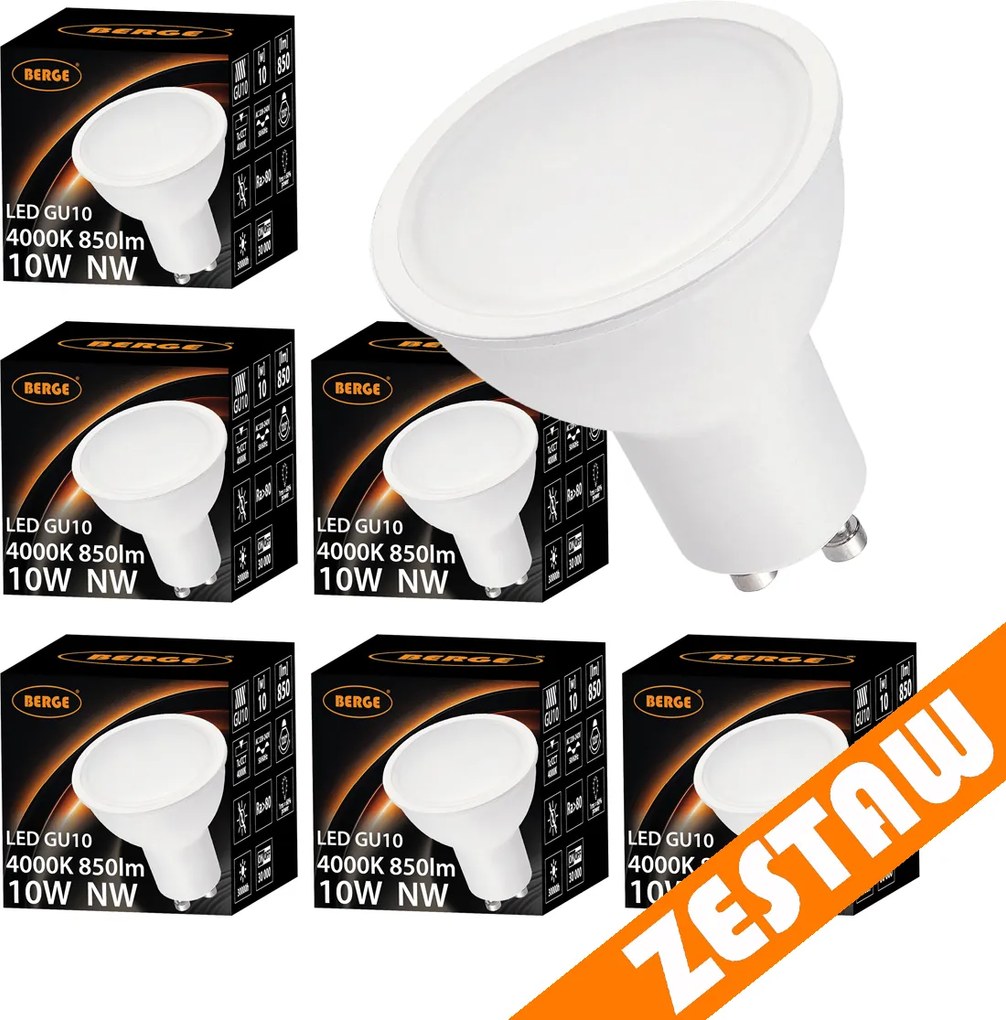 SADA 6x LED žiaroviek GU10 10W Premium
