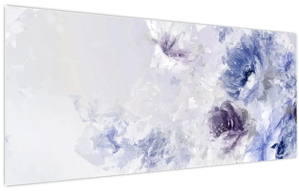 Obraz - Kvety, textúrovaná maľba (120x50 cm)