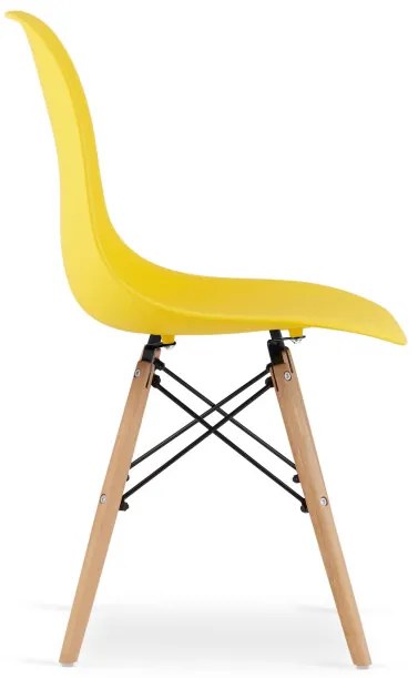 Set dvoch jedálenských stoličiek OSAKA žlté (hnedé nohy) 2ks