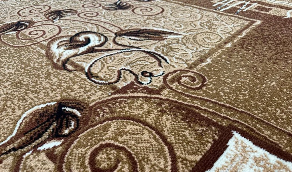 HU Hnedý klasický koberec Shiraz Bcf Kalia-braz Rozmer: 80x250 cm