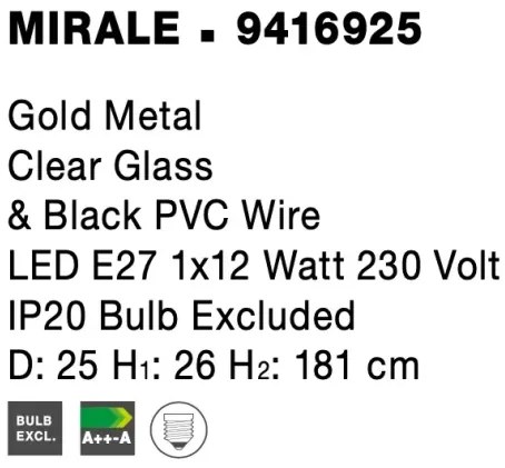 Retro luster Mirale 25 Číra