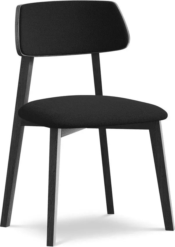 Čierna jedálenská stolička z masívneho dreva Niu – Makamii