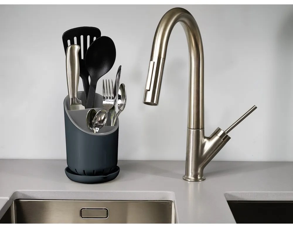 Sivý stojan na príbory a kuchynské nástroje Joseph Joseph Dock