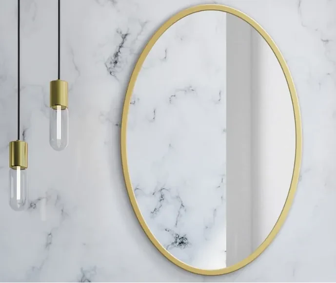 TRENDIE Zrkadlo 80 cm so zlatým rámom