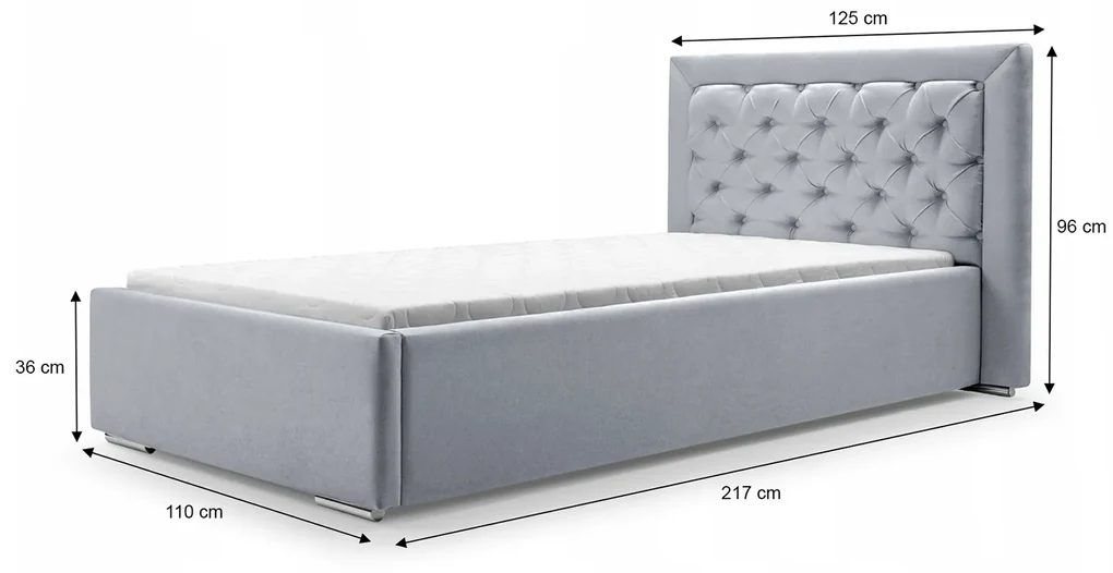 Čalúnená posteľ Valerie 90x200 Farba: Sivá