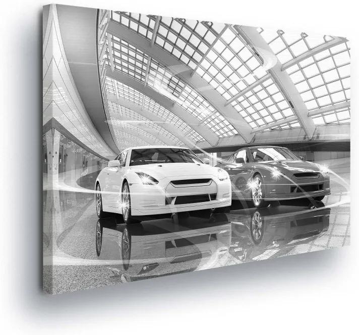 GLIX Obraz na plátne - Black and White Sports Cars 100x75 cm