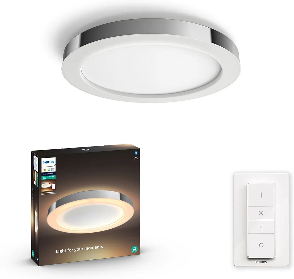Philips HUE White Ambiance 34350/11/P6 Adore Kúpeľňové stropné LED svietidlo 40W/2400lm 2200-6500K chróm Bluetooth