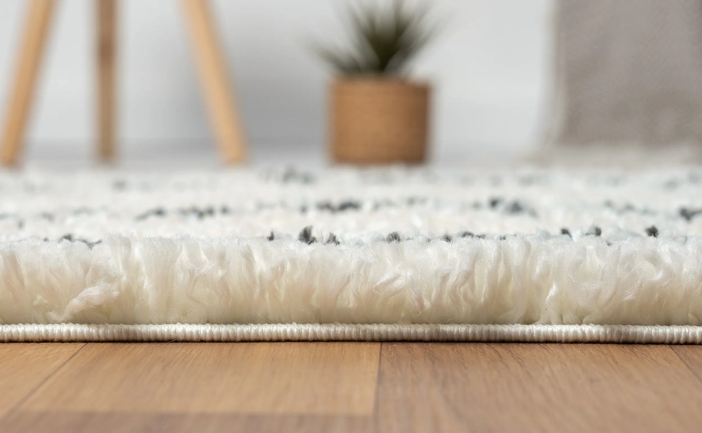 Behúň My Shaggy Raute creme, 80x300, čiernobiela, chodba / predsieň, My Flair