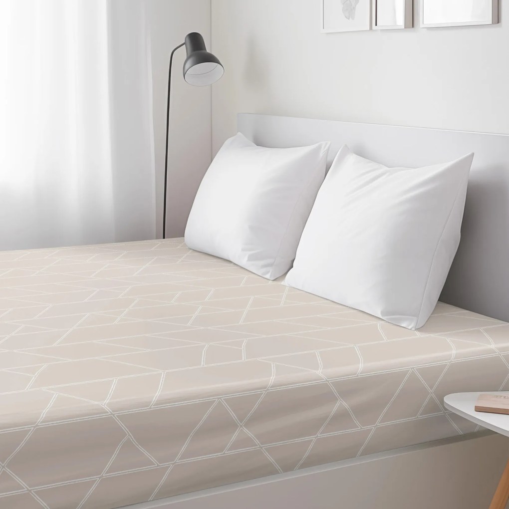 Goldea bavlnená napínacia plachta - geometrické línie na latte 80 x 200 cm