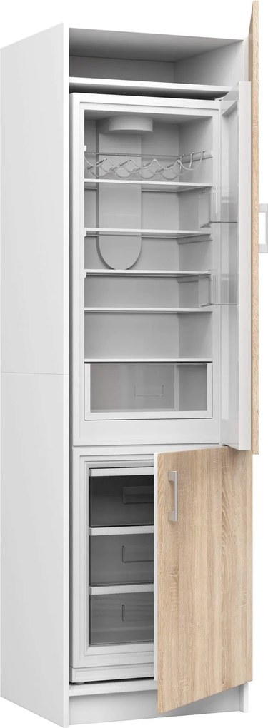 Skriňa na vstavanú chladničku S 60cm Artus biela/sonoma