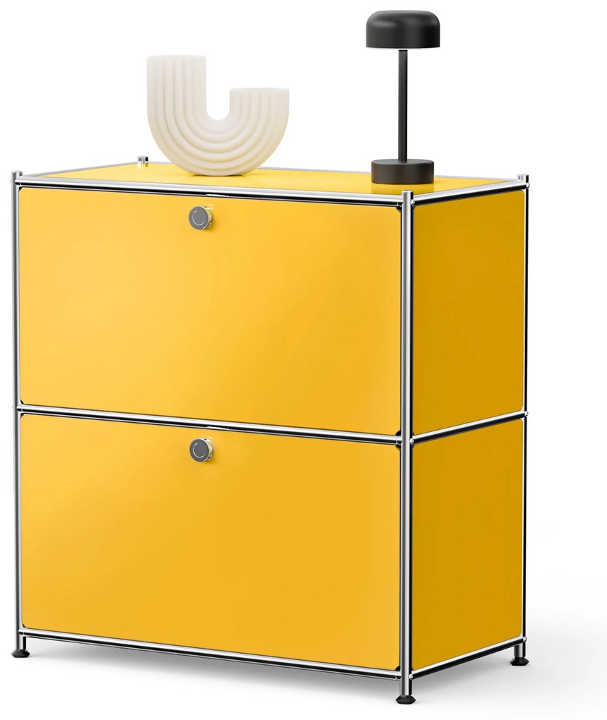 Kovová odkladacia skrinka »CN3« s výklopnými priehradkami, žltá