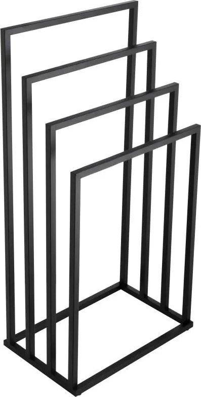 Stojan na uteráky - 4 ramenný - čierny