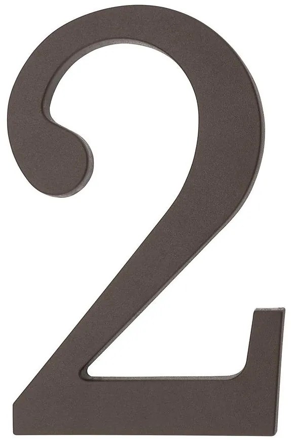 Číslica 2 plastová hnedá 18 cm