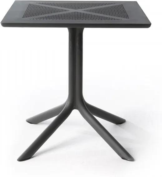 NARDI Plastový stôl CLIP 70x70 cm Farba: Antracitová